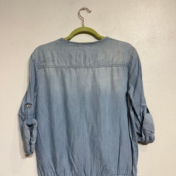 Anthropologie Cloth & Stone Light Denim Chambray Romper Sz S - Picture 9 of 13
